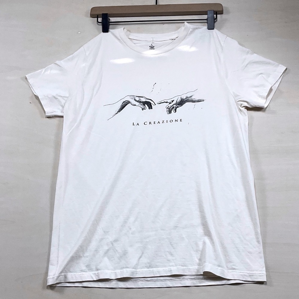 Vatican Museums Michelangelo Creation of Adam Organic Cotton White T-Shirt